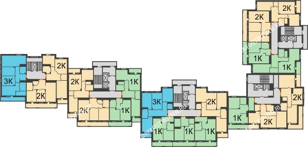 Планировка 5 этажа в доме № 1 в ЖК Корица