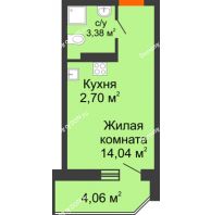 Студия 21,34 м² в ЖК Свобода, дом №2 - планировка