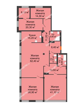 5 комнатная квартира 238,5 м² - ЖК Богатяновский