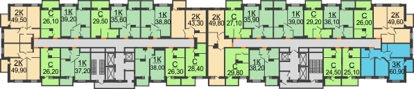ЖК Zапад (Запад) - планировка 3 этажа