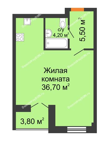 Студия 48,1 м² - ЖК Дом на 18-й Линии, 3