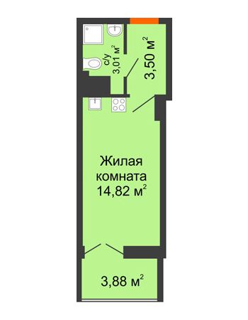 Студия 23,27 м² в ЖК Аврора, дом № 3
