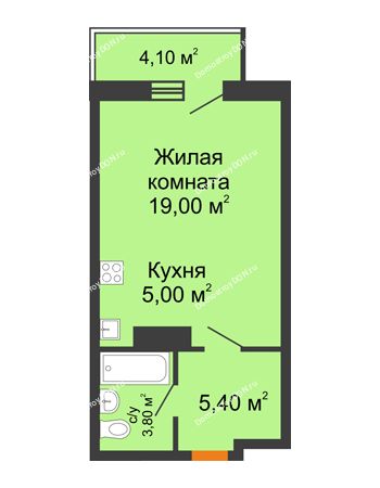 Студия 34,43 м² в ЖК Сокол на Оганова, дом Литер 5