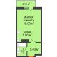 Студия 34,43 м² в ЖК Сокол на Оганова, дом Литер 1 - планировка