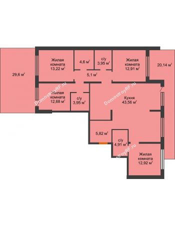 4 комнатная квартира 138,54 м² в Жилой Район Никольский, дом ГП-54