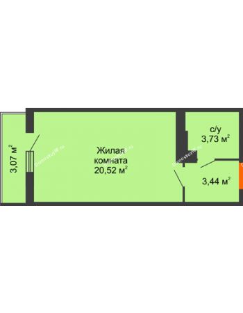 Студия 28,69 м² в ЖК Семейный парк, дом Литер 2