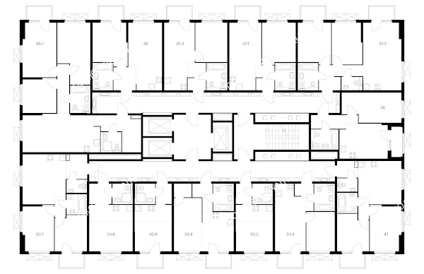 Планировка 3 этажа в доме корпус 1 в ЖК Савин парк