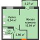 1 комнатная квартира 30,96 м² в ЖК Португалия, дом Литер 31 - планировка