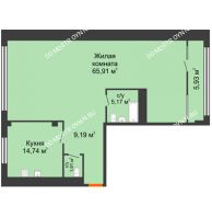 1 комнатная квартира 99,89 м² в ЖК Renaissance (Ренессанс), дом № 1 - планировка