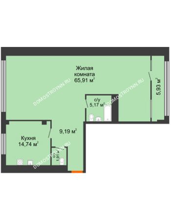 1 комнатная квартира 99,89 м² в ЖК Renaissance (Ренессанс), дом № 1