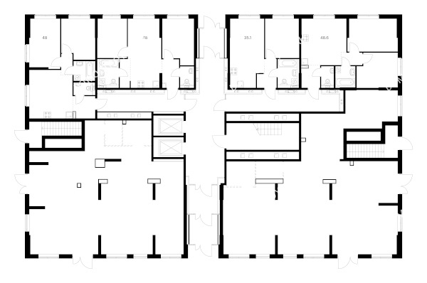 Планировка 1 этажа в доме корпус 4 в ЖК Савин парк