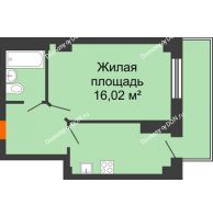 1 комнатная квартира 34,91 м² в ЖК Сокол Градъ, дом Литер 1 - планировка
