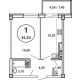 1 комнатная квартира 35,2 м² в ЖК Лебедь, дом № 50 - планировка