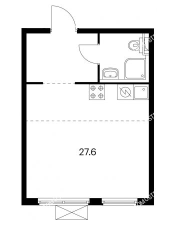 Студия 27,6 м² в ЖК Савин парк, дом корпус 4