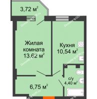 1 комнатная квартира 36,43 м² в ЖК Свобода, дом №2 - планировка