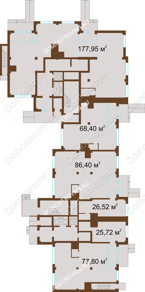 Планировка 1 этажа в доме № 14 в ЖК На Победной