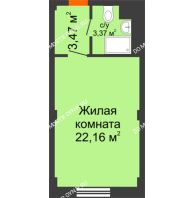 Апартаменты-студия 29 м², Апарт-Отель Гордеевка - планировка
