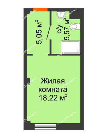 Студия 28,84 м² - Апартаменты Бирюза в Гордеевке