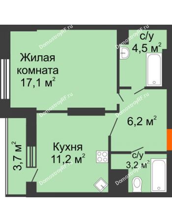 1 комнатная квартира 45,9 м² - ЖК Космолет