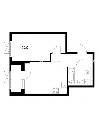 1 комнатная квартира 37,9 м² в ЖК Савин парк, дом корпус 3