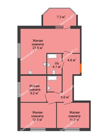 4 комнатная квартира 81,4 м² в ЖК Живём, дом № 1, квартал 10