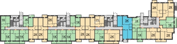 Планировка 1 этажа в доме № 1, корпус 1 в ЖК 5+ (Пять плюс)