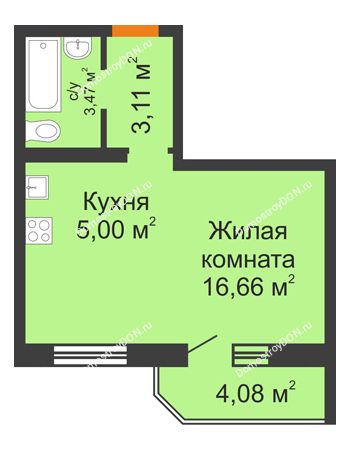 Студия 30,28 м² в ЖК Суворовский, дом Литер 1, Участок 120