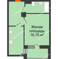 1 комнатная квартира 40,93 м² в ЖК Сокол Градъ, дом Литер 1 - планировка