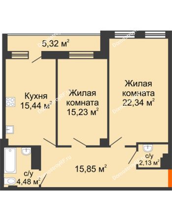 2 комнатная квартира 80,79 м² - ЖК 311