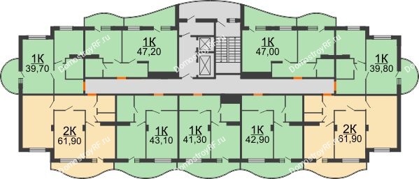 ЖК ОазисДом - планировка 6 этажа