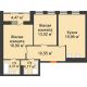 2 комнатная квартира 71,28 м² в ЖК Бунин, дом 1 этап, секции 11,12,13,14 - планировка