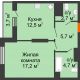 1 комнатная квартира 46,5 м², ЖК Космолет - планировка