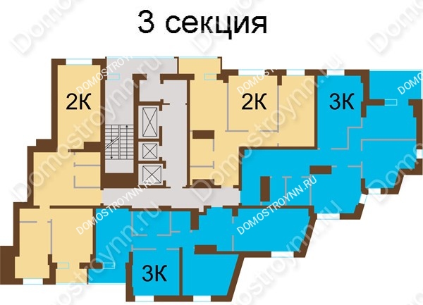 Планировка 17 этажа в доме № 7, корп. 6 в ЖК Подкова на Панина