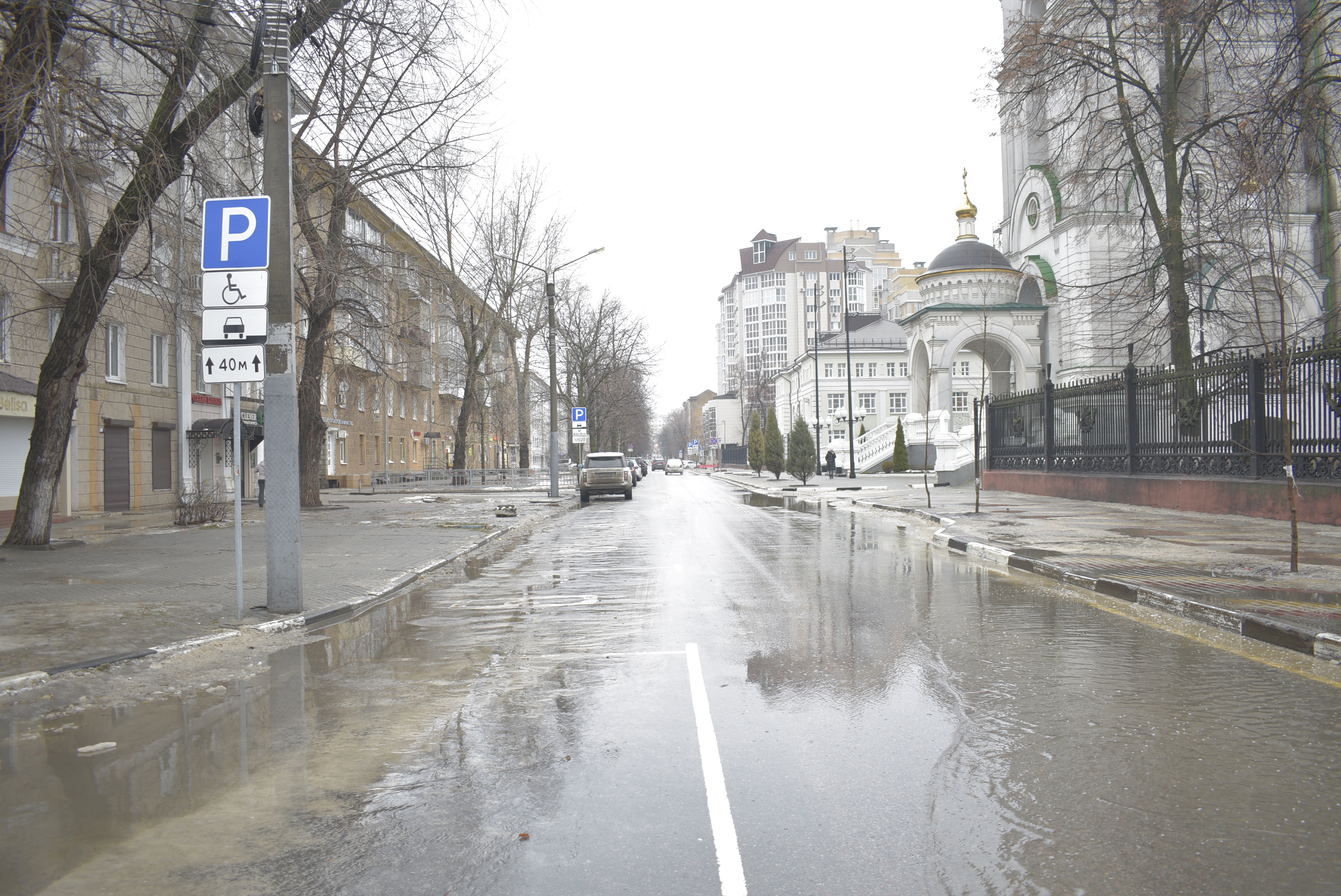 Автомобилисты и пешеходы вынуждены переплывать лужи в Воронеже - фото 1