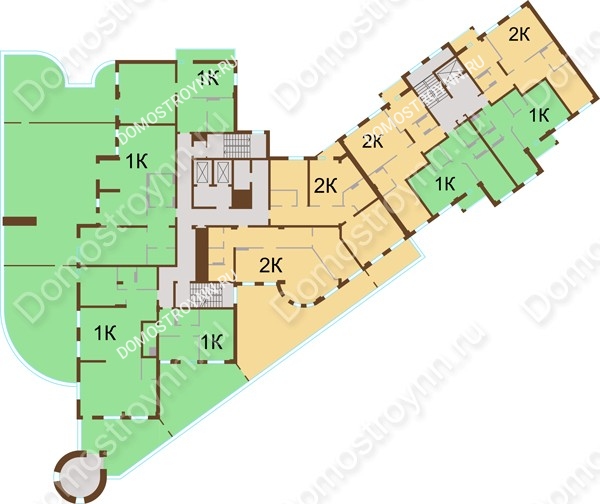 Планировка 4 этажа в доме № 1 в ЖК Дом с террасами