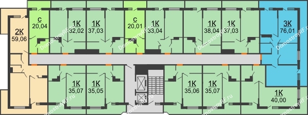 ЖК Акварели-3 - планировка 15 этажа