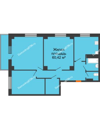 3 комнатная квартира 95,95 м² в ЖК Сокол Градъ, дом Литер 4 (5)