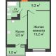 1 комнатная квартира 34,5 м² в ЖК SkyPark (Скайпарк), дом Литер 1, корпус 2 - планировка