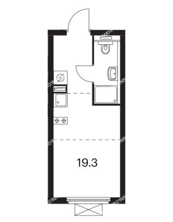 Студия 19,3 м² в ЖК Савин парк, дом корпус 5