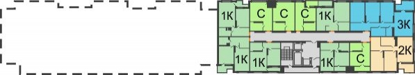 Планировка 18 этажа в доме ГП-5 в Микрорайон Чемпионский